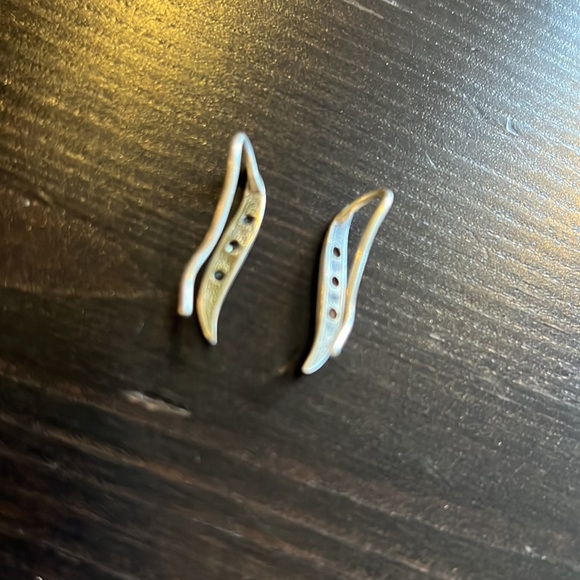 Silver earrings with cubic zirconia and onyx inlays - Picture 6 of 6